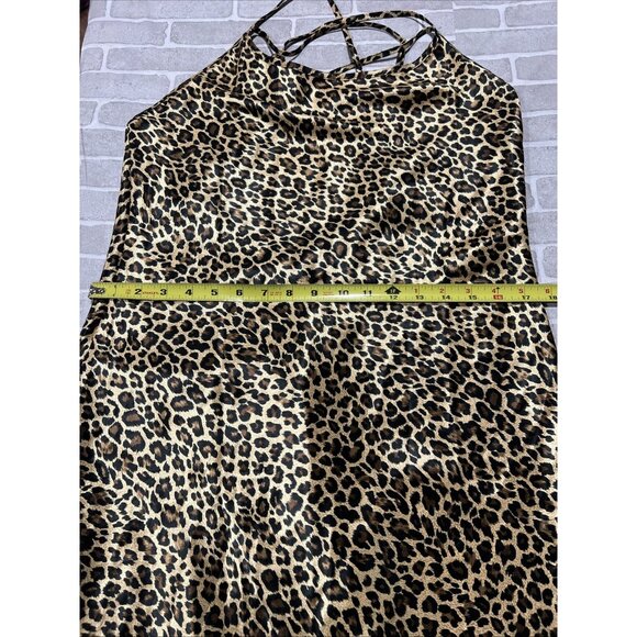VICTORIA'S SECRET Leopard Print Satin Women's Maxi Dress M  Lingerie - Picture 11 of 16
